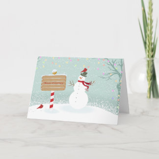 Cartão De Festividades Feliz Natal Snowman Feriado de Natal