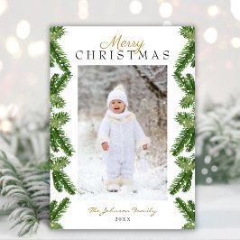 Cartão De Festividades Feliz Natal Snowy Pine