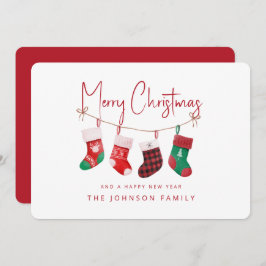 Cartão De Festividades Feliz Natal Stockings