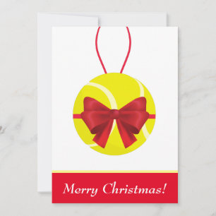 Cartão De Festividades Feliz Natal Tênis Ball Gift & Red Arco Feriado