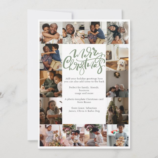 Cartão De Festividades Feliz Natal Tipografia 17 Foto (Frente)