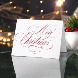 Cartão De Festividades Feliz Natal Tipografia Vermelha
