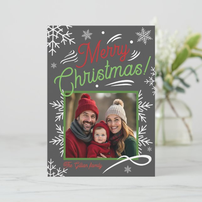 Cartão De Festividades feliz natal tradicional (Em pé/Frente)