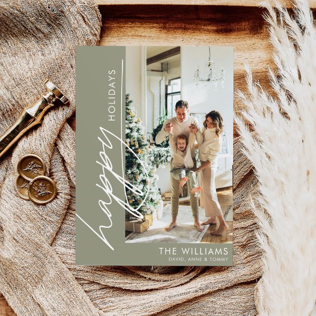 Cartão De Festividades Feliz Natal Trendy Foto Moderna (Criador carregado)
