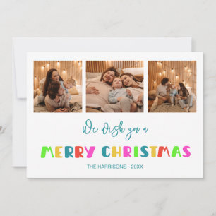 Cartão De Festividades Feliz Natal, três fotos