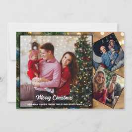 Cartão De Festividades  Feliz Natal três fotos da família 