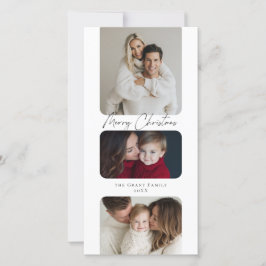 Cartão De Festividades Feliz Natal Três Fotos Feriado 