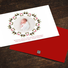 Cartão De Festividades Feliz Natal, uma foto vermelha e verde