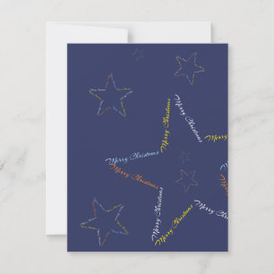 Cartão De Festividades Feliz Natal Varicoloradas Estrelas Arte Palavra