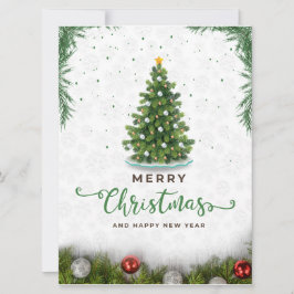 Cartão De Festividades Feliz Natal Verde Moderno