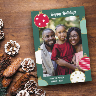 Cartão De Festividades Feliz Natal Verde Vermelho