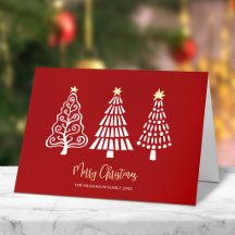 Feliz Natal Vermelho 3 Árvores Nome da Escritura C