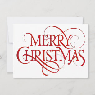 Cartão De Festividades Feliz Natal Vermelho e Branco