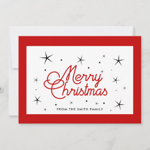 Cartão De Festividades Feliz Natal, vermelho e branco