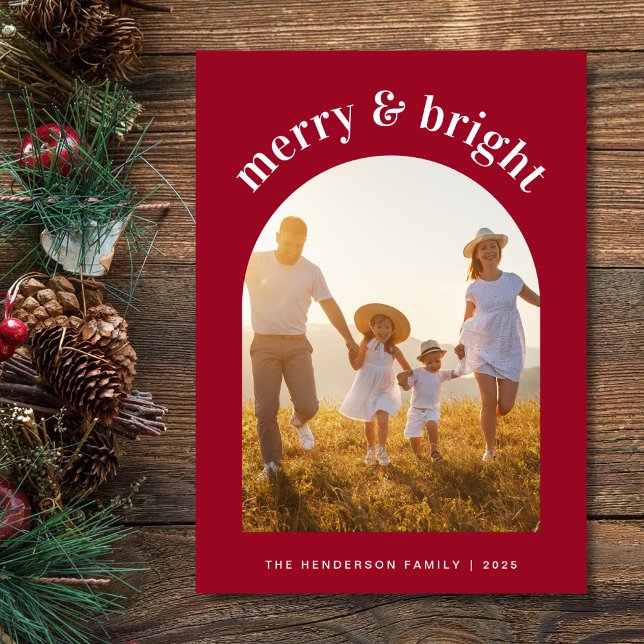 Cartão De Festividades Feliz Natal - Vermelho Foto Archada (Capture the essence of the holiday season and share the warmth of your love and laughter)