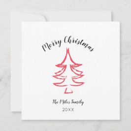 Cartão De Festividades Feliz Natal Vermelho Minimalista
