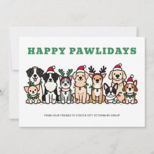 Cartão De Festividades Feliz Natal Veterinário Pawlidays
