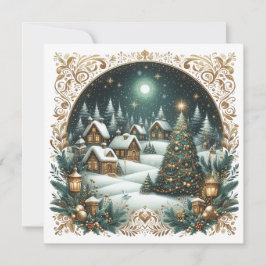 Cartão De Festividades Feliz Natal & Vila de Natal Personalizada