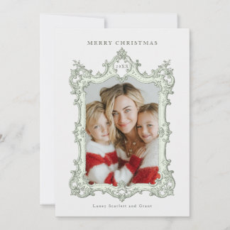 Cartão De Festividades Feliz Natal Vintage Elegante Quadro Verde