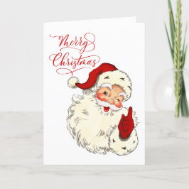 Cartão De Festividades Feliz Natal vintage Papai Noel família feriado ho 