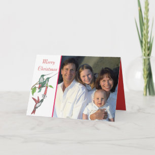 Cartão De Festividades Feliz Natal Vintage Pássaros Sua Família Foto