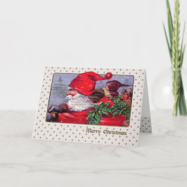 Cartão De Festividades Feliz Natal. Vintage Santa Claus