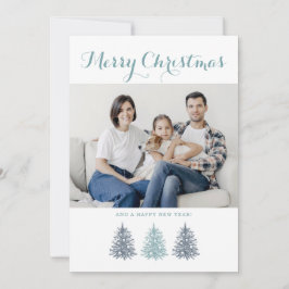 Cartão De Festividades Feliz Natal Vintage Tree Foto