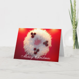 Cartão De Festividades Feliz Natal White Feather Wreath Rico Elegante