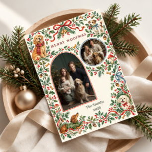 Cartão De Festividades Feliz Natal Woofmas Cachorro 2 Fotos