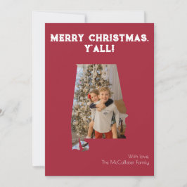 Cartão De Festividades Feliz Natal Y'all Crimson Alabama Foto do Estado