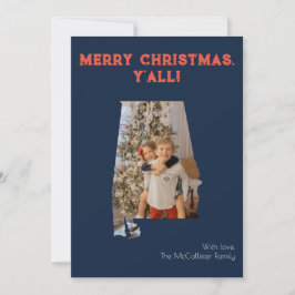 Cartão De Festividades Feliz Natal Y'all Marinho Alabama Foto estatal