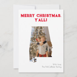 Cartão De Festividades Feliz Natal Y'all Red Alabama Foto Estatal