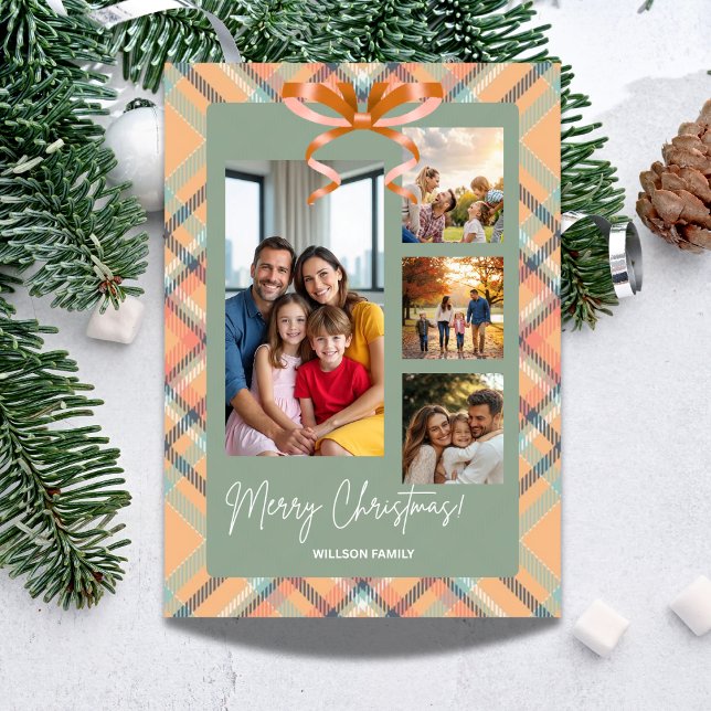 Cartão De Festividades Feliz NatalFotos da Família Personalizadas (Criador carregado)