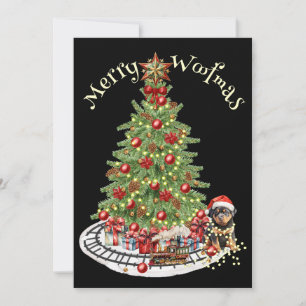 Cartão De Festividades Feliz Natalzinho Design de Cachorro - Rottweiler