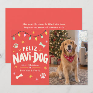Cartão De Festividades Feliz Navi-Cachorro Natal Foto de Pet