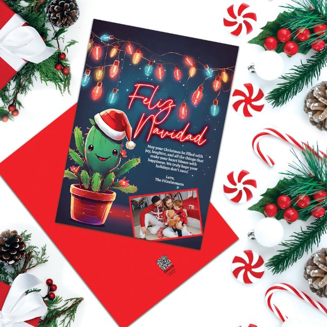 Cartão De Festividades Feliz Navidad Cactus - Foto de Natal (Criador carregado)