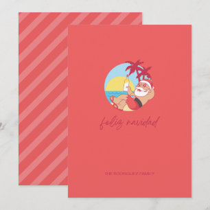 Cartão De Festividades Feliz Navidad Carta de Férias Santa