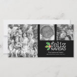 Cartão De Festividades Feliz Navidad - colagem de 3 fotos<br><div class="desc">Personalize isto com 3 nomes das fotos e de família. Inclui uma opção para adicionar o ano e os nomes de seus membros da família.</div>