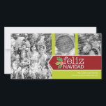 Cartão De Festividades Feliz Navidad - colagem de 3 fotos<br><div class="desc">Personalize isto com 3 nomes das fotos e de família. Inclui uma opção para adicionar o ano e os nomes de seus membros da família.</div>