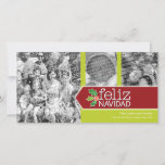 Cartão De Festividades Feliz Navidad - colagem de 3 fotos<br><div class="desc">Personalize isto com 3 nomes das fotos e de família. Inclui uma opção para adicionar o ano e os nomes de seus membros da família.</div>