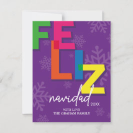Cartão De Festividades Feliz Navidad colorida natal