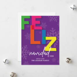Cartão De Festividades Feliz Navidad colorida natal