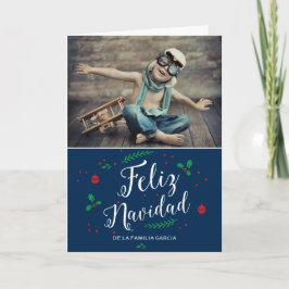 Cartão De Festividades Feliz Navidad del muérdago felicitación