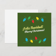 "Feliz Navidad" em Inglês e Espanhol Natal Ca