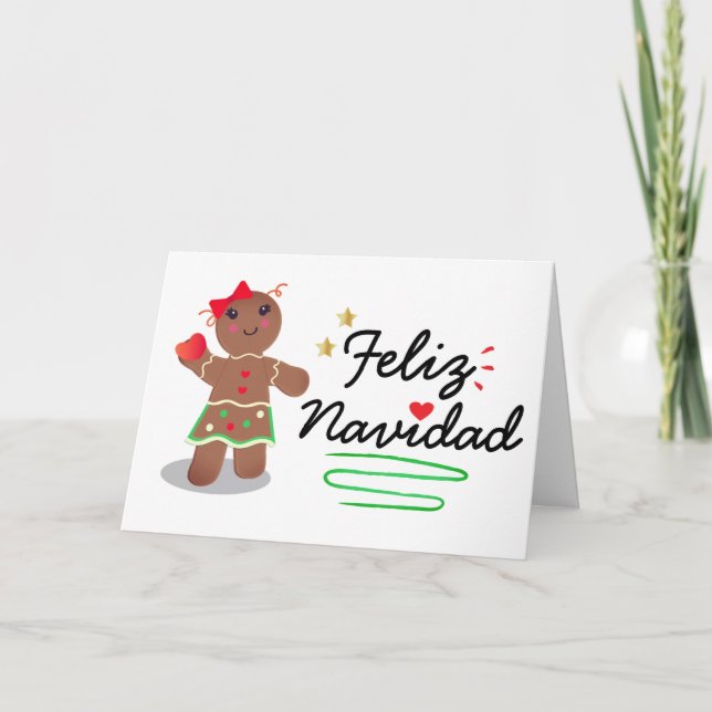Cartão De Festividades Feliz Navidad Espanhola Feliz Natal (Frente)