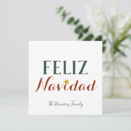 Cartão De Festividades Feliz Navidad estrela de Natal minimalista feriado