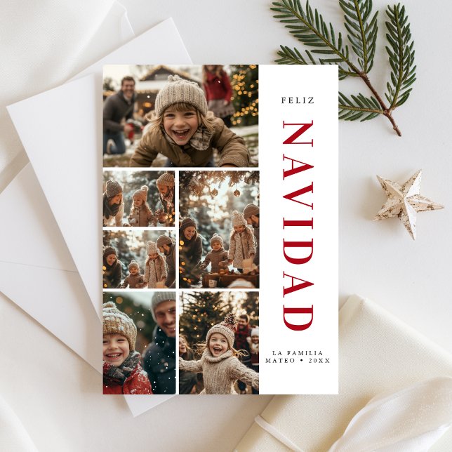 Cartão De Festividades Feliz Navidad - Família Natal Espanhola 6 Foto (Criador carregado)