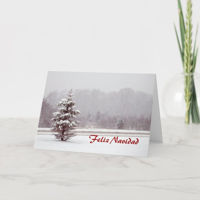 Cartão De Festividades Feliz Navidad Feliz Feliz Natal feliz em espanhol  (Frente)