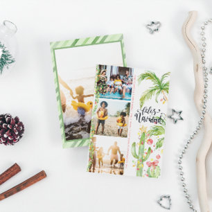 Cartão De Festividades Feliz Navidad   Foto Colagem de Natal com Cacto