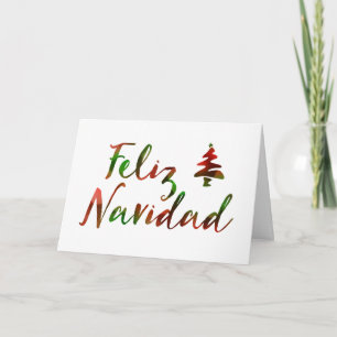 Cartão De Festividades Feliz Navidad (luzes da árvore do bokeh)